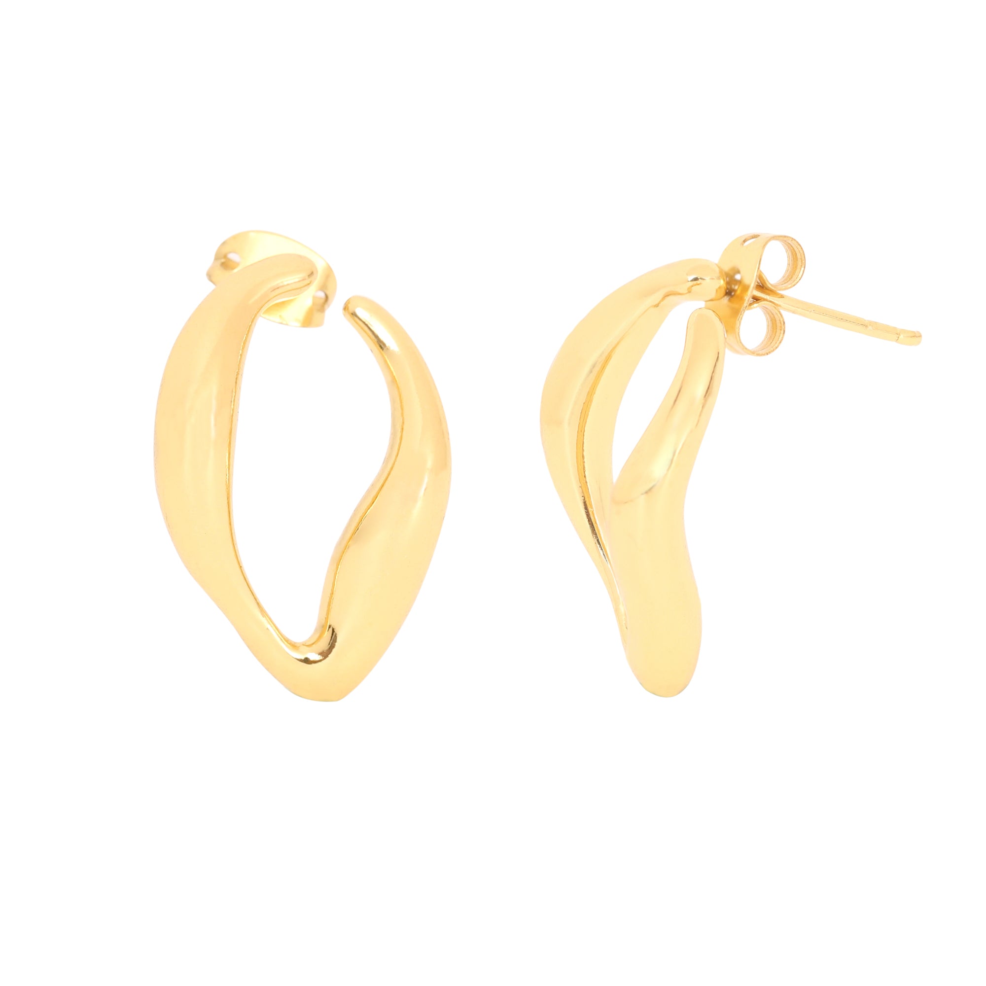 Handmade Wave Stud Earrings