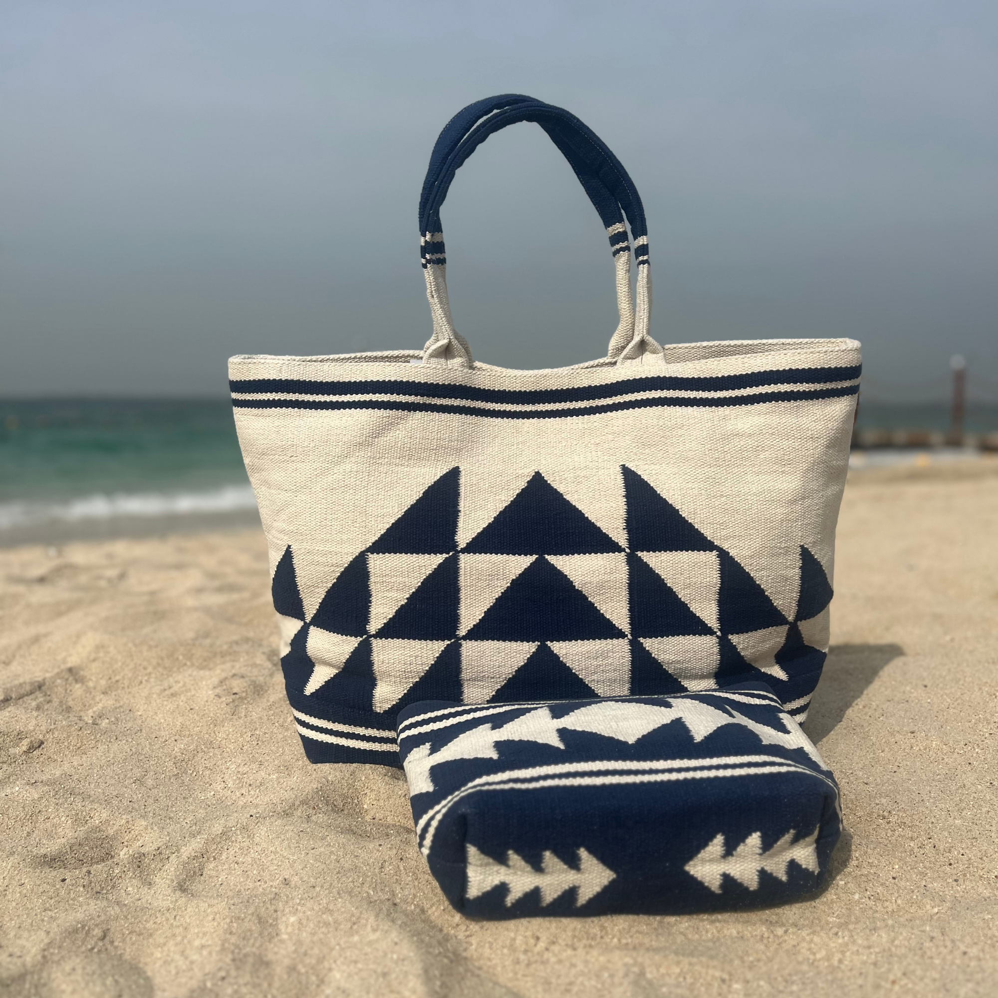 Lina Tote & Clutch Set - Blue