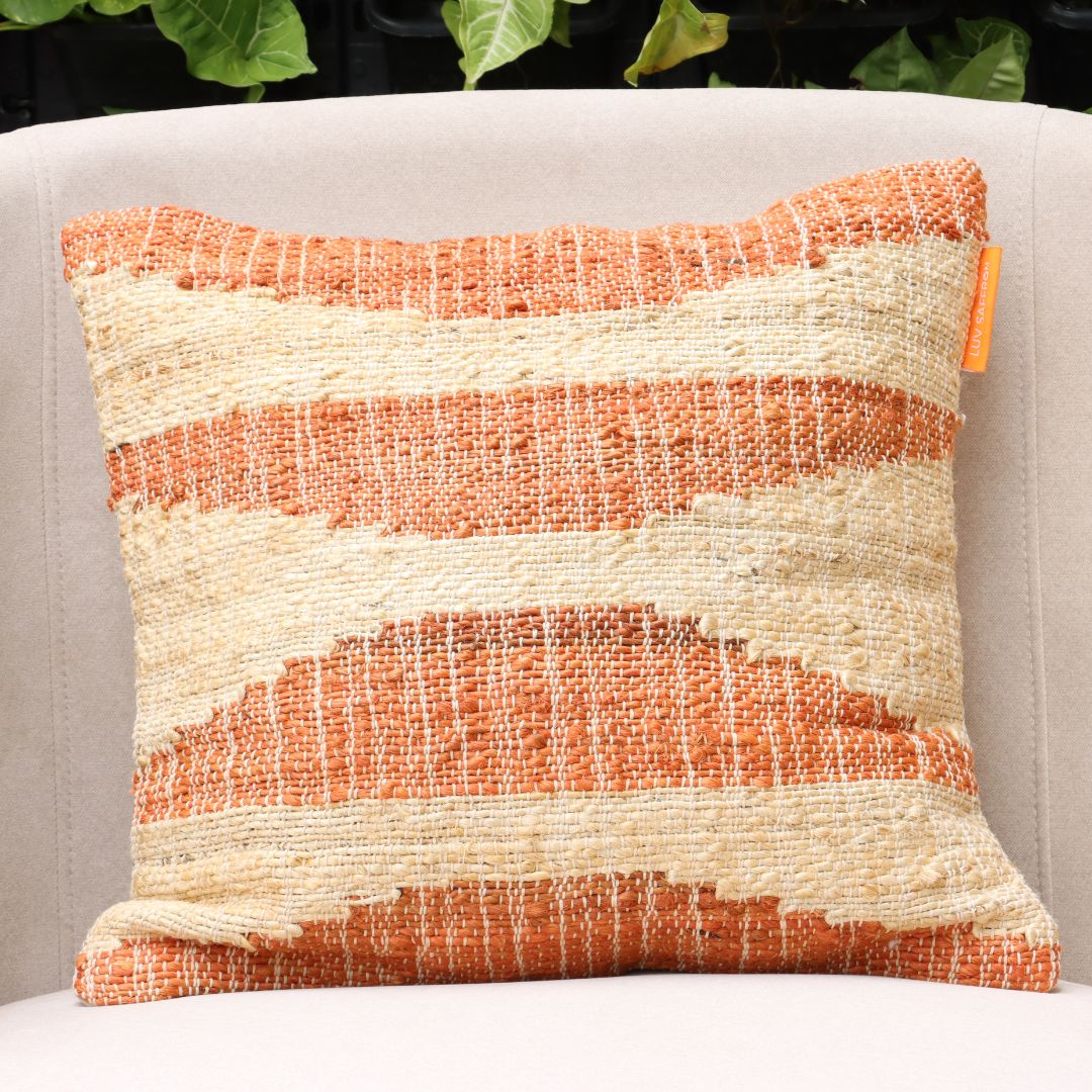 Colorblock Wave Jute Cushion Covers, 45 x 45 cm