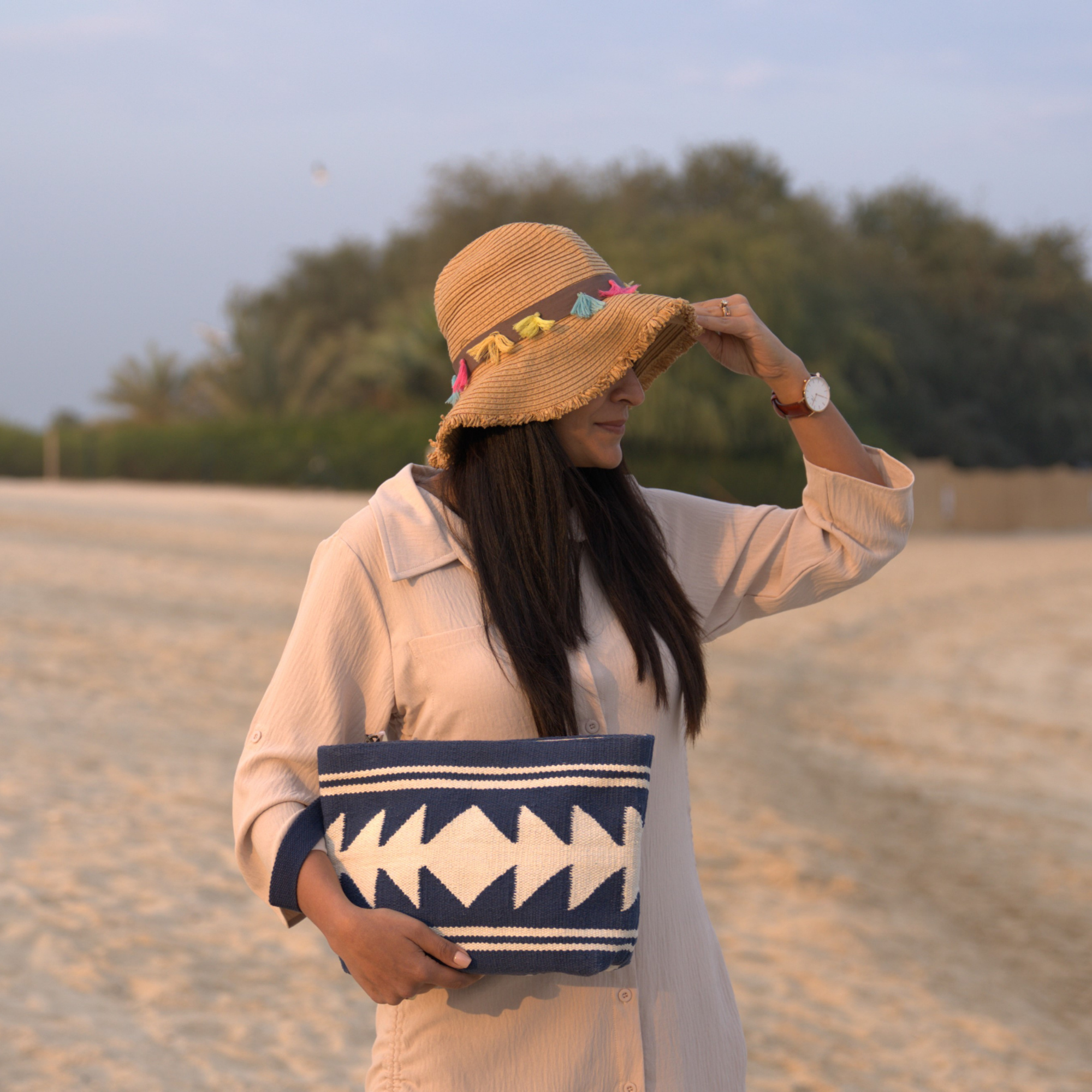 Lina Tote & Clutch Set - Blue