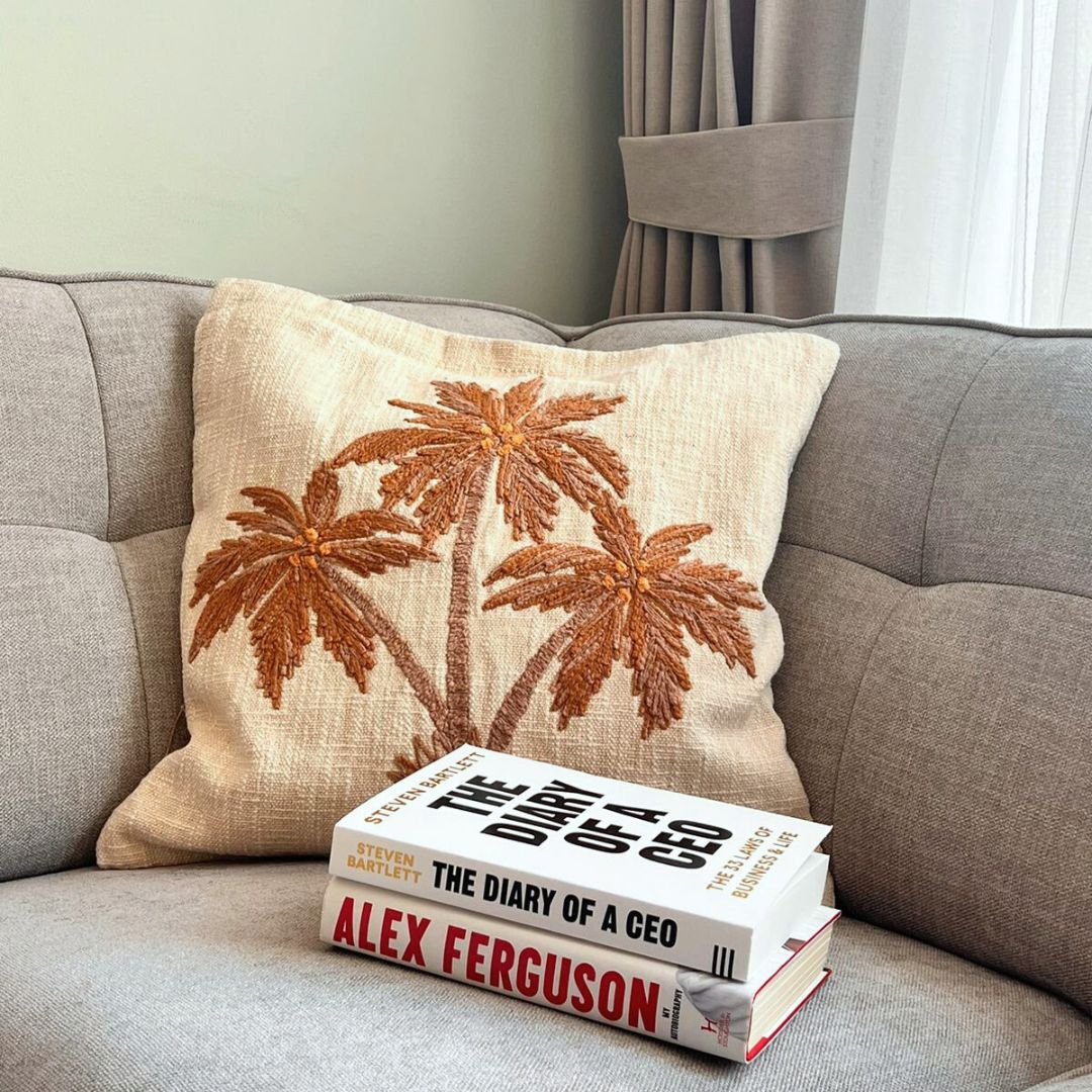 Bestseller Dessert Oasis Palms Cushion Cover Hand Embroidered 50 x 50 cm
