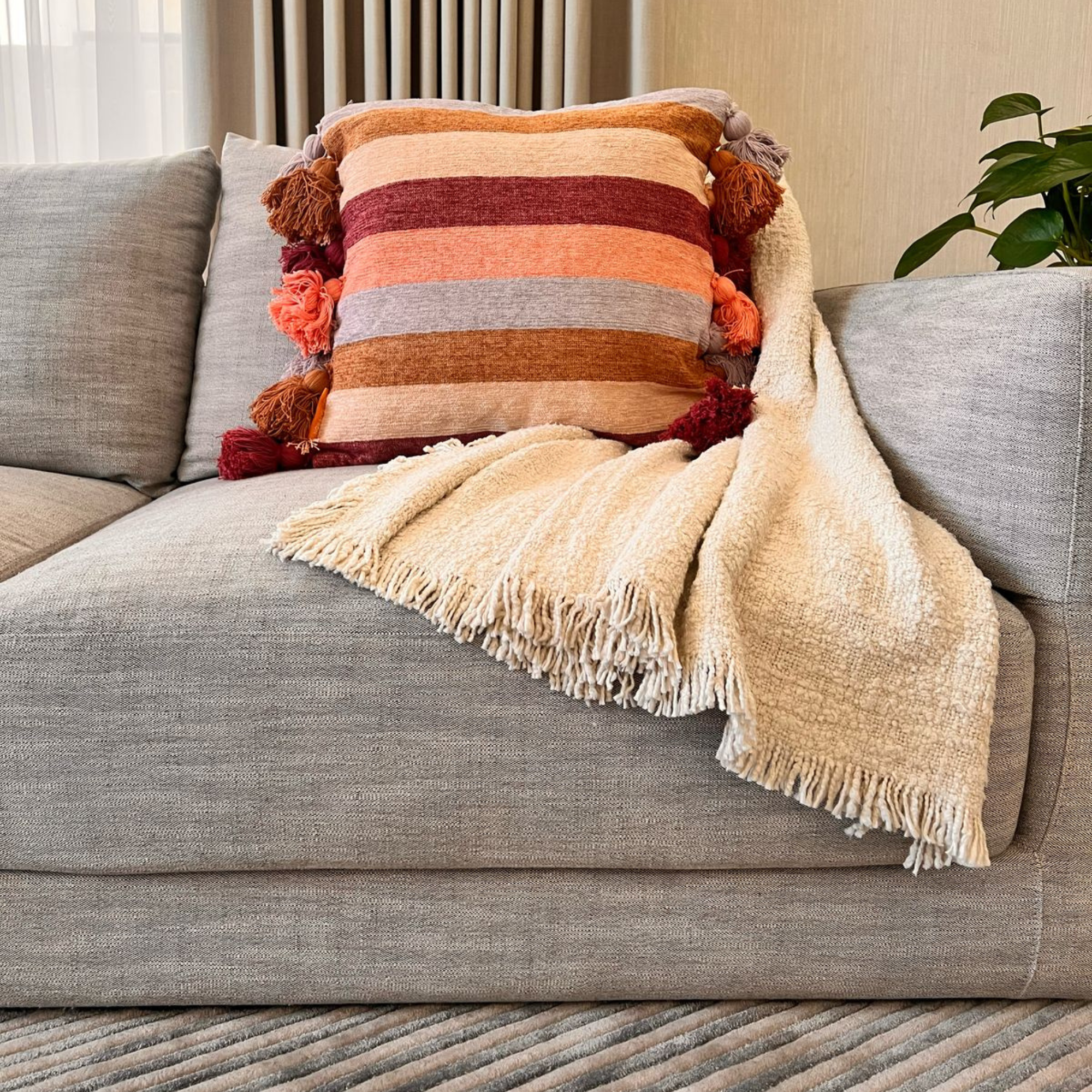 Lola Striped Cushion Cover Pink, 50 x 50 cm