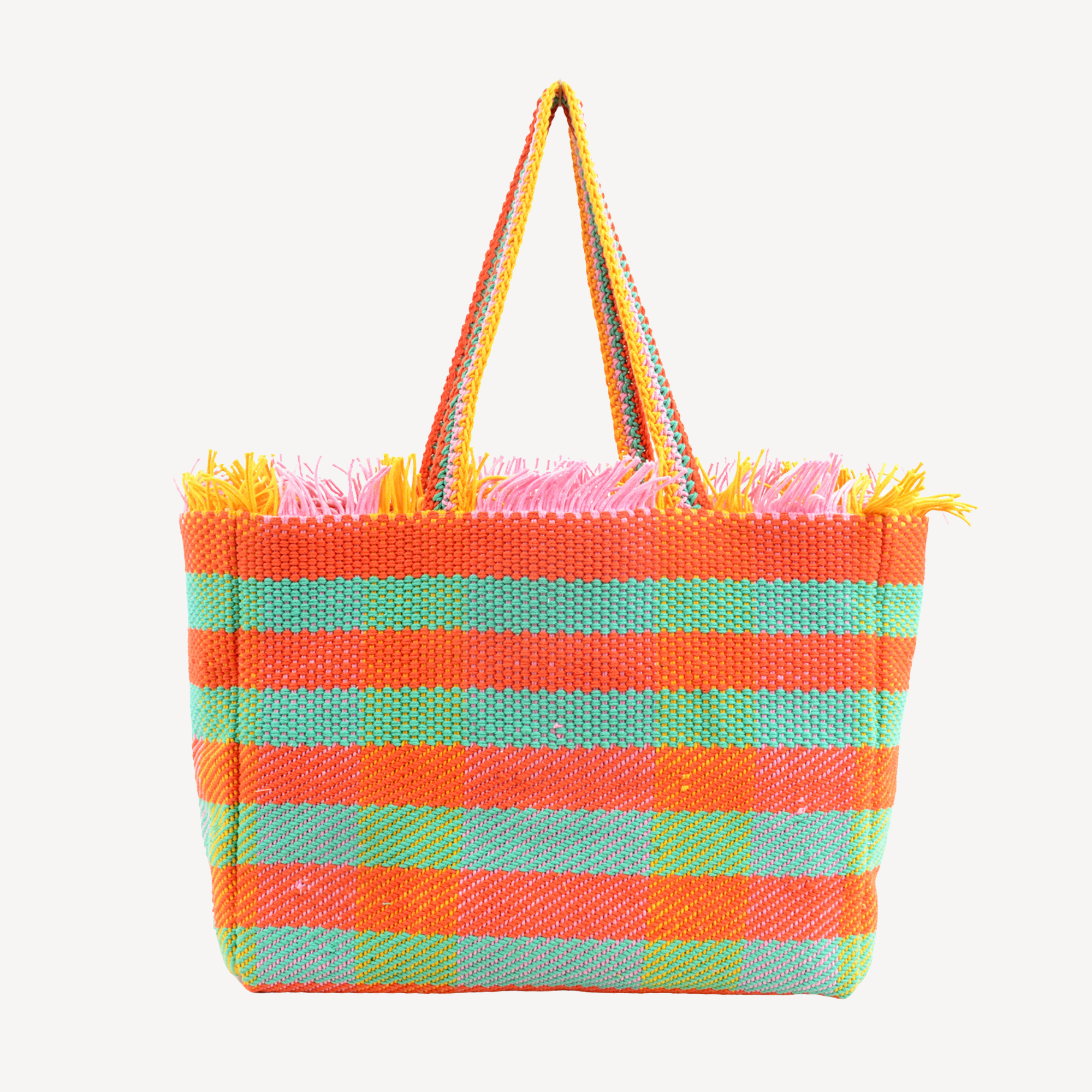 Our Bestseller - Striped Tote Bag -Pink