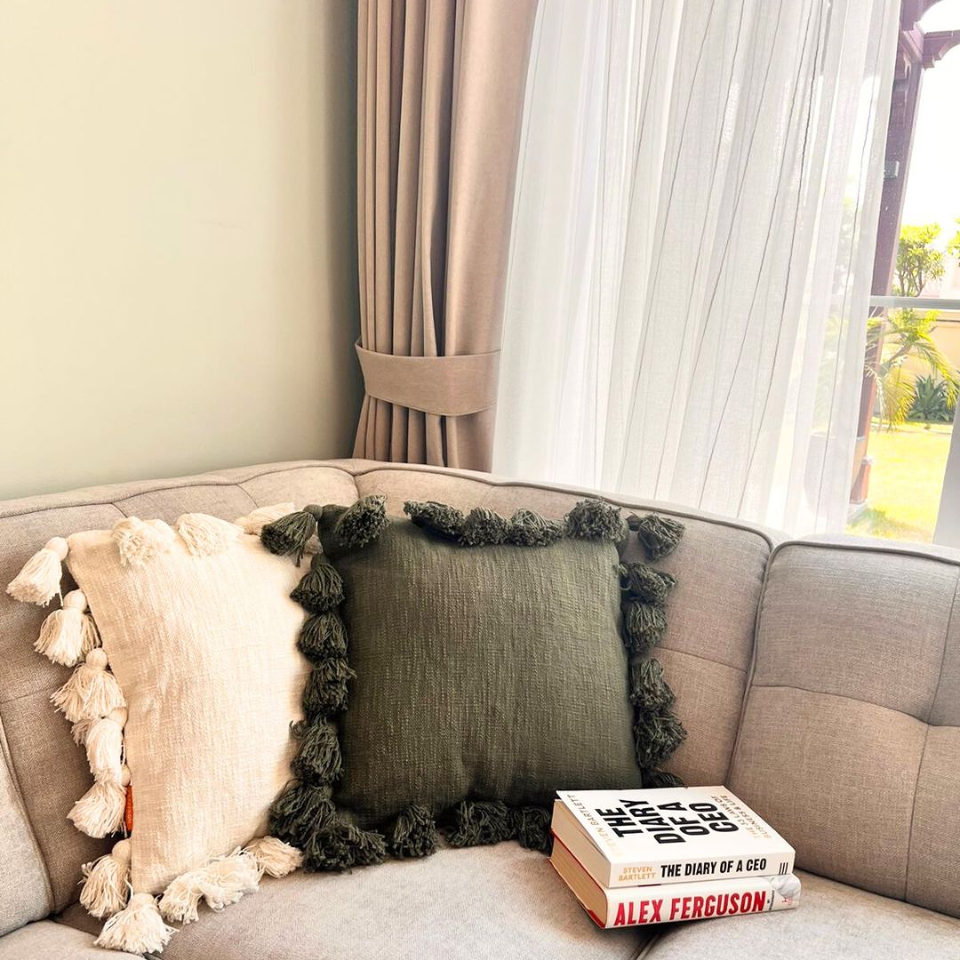 Osga Olive Green Throw Cushion 45 x 45 cm