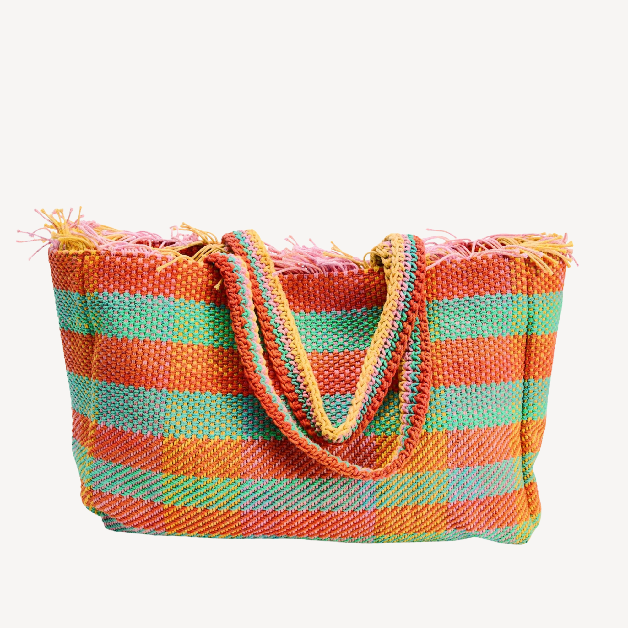 Our Bestseller - Striped Tote Bag -Pink