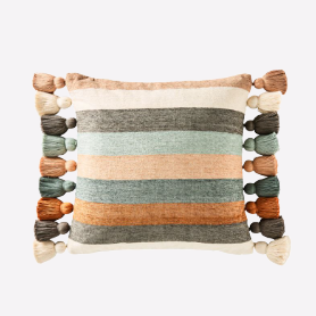 Lola Striped Cushion Cover Olive, 50 x 50 cm