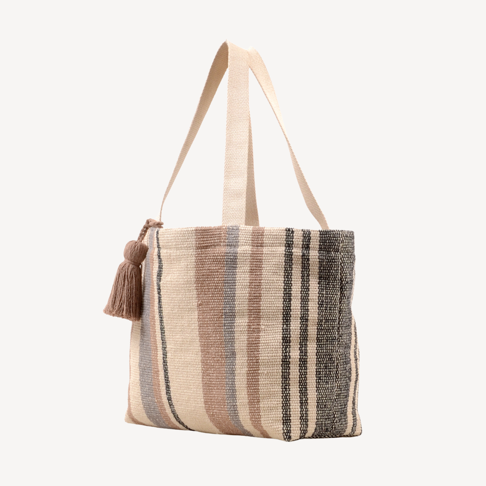 Our Bestseller - Eva Oversize Tote Bag - Beige Pom Pom