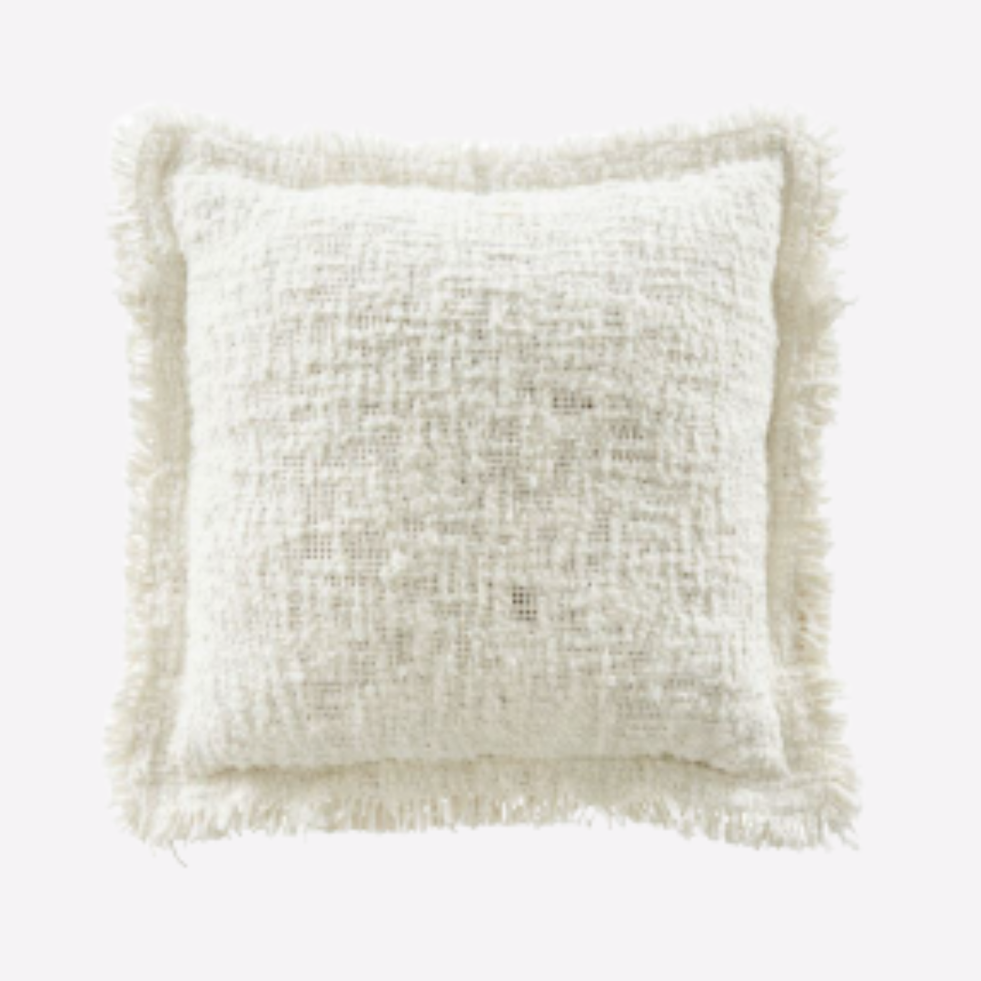 Amal Boucle Cotton Cushion Cover White 50 x 50 cm