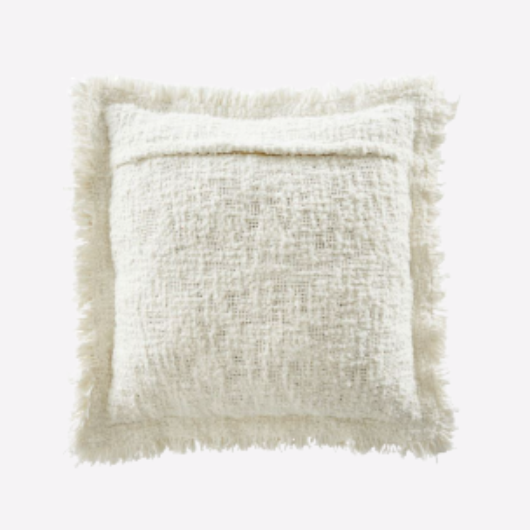 Amal Boucle Cotton Cushion Cover White 50 x 50 cm