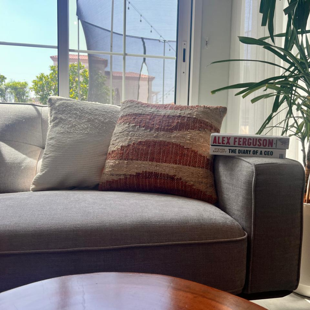 Colorblock Wave Jute Cushion Covers, 45 x 45 cm