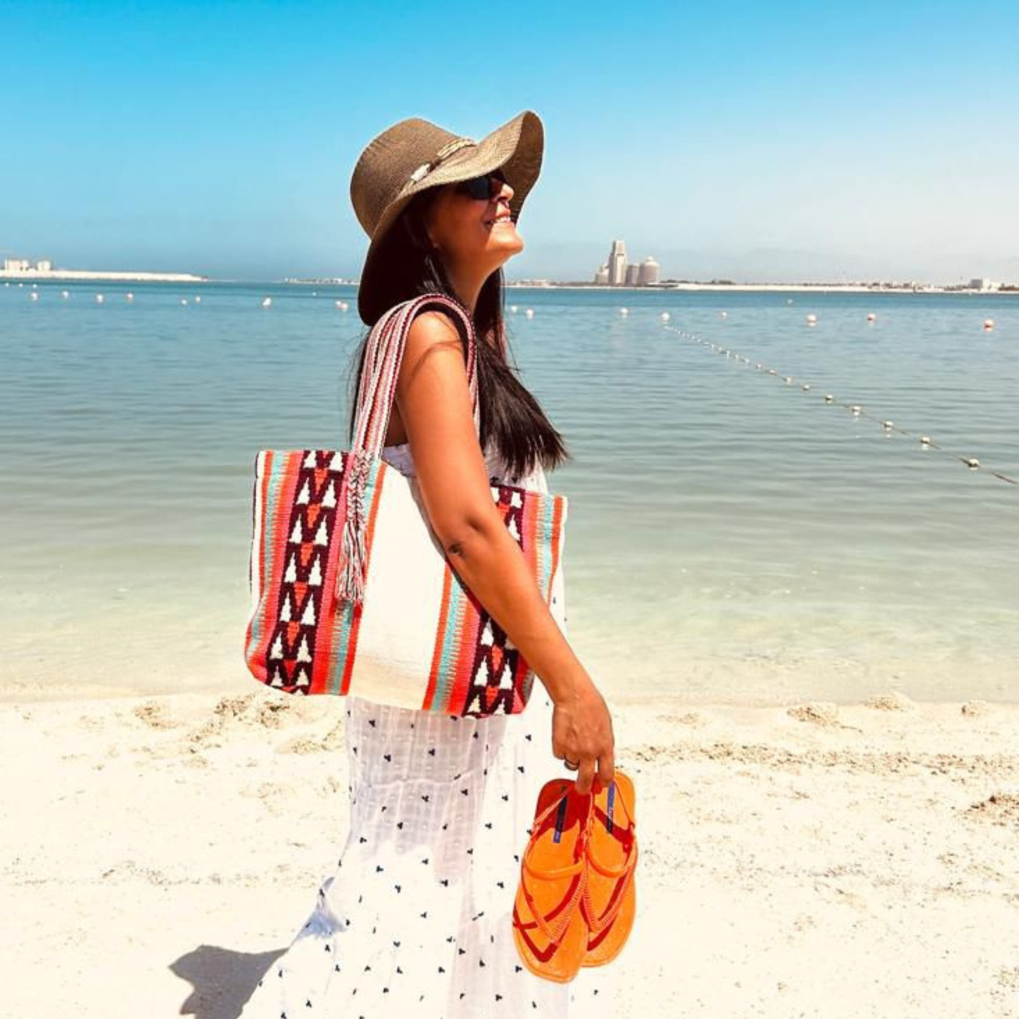 Palm Paradise Carryall Tote - Handmade Women Tote Bag