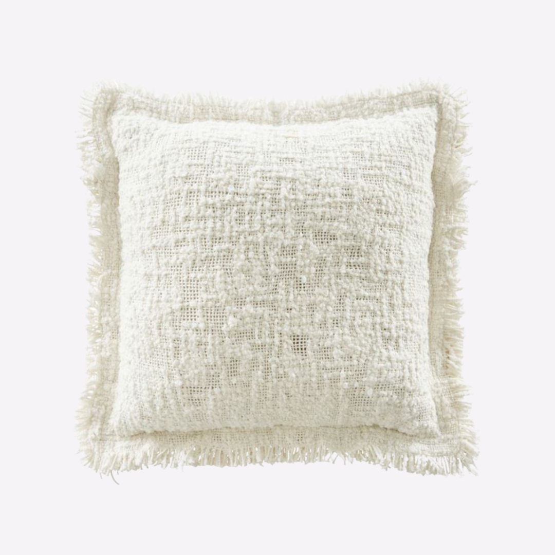 Amal Boucle Cotton Cushion Cover Cream, 50 x 50 cm