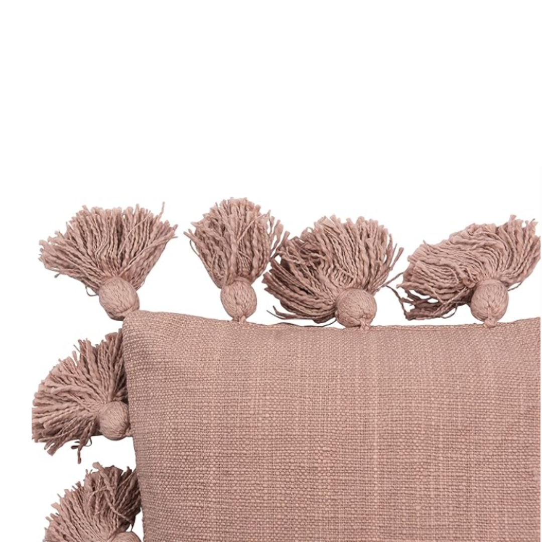 Osga Tasseled Cotton Cushion Cover Blush 45 x 45 cm
