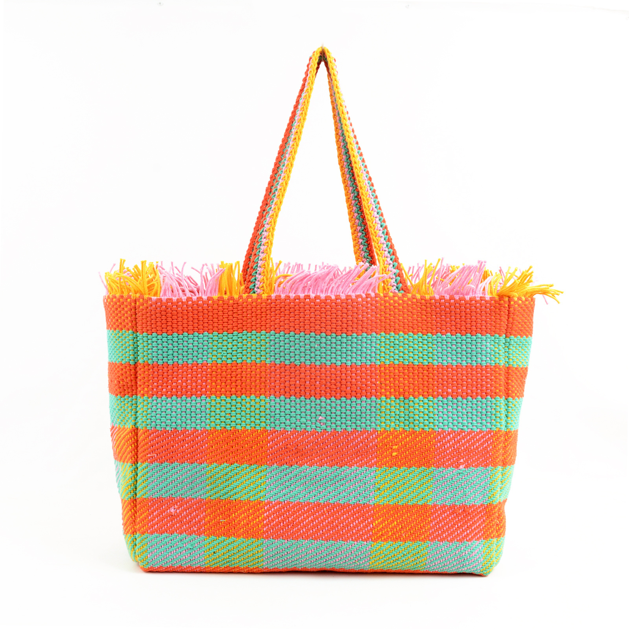 Kat + Em Pants & Striped Pink Oversized Tote Bag