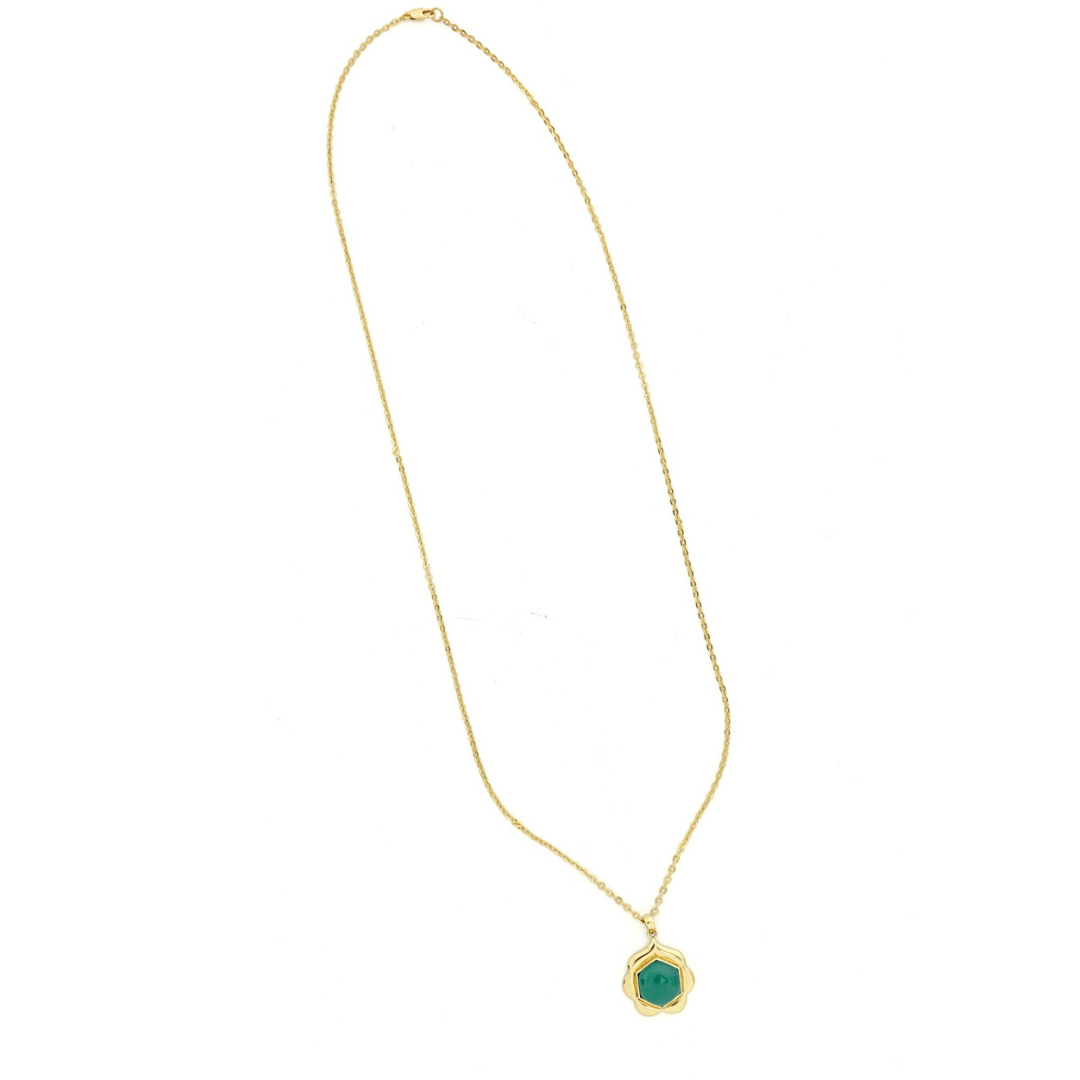 Handmade Green Onyx Flower Necklace