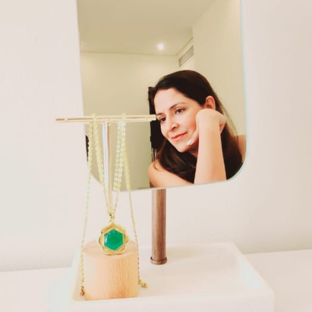 Handmade Green Onyx Flower Necklace