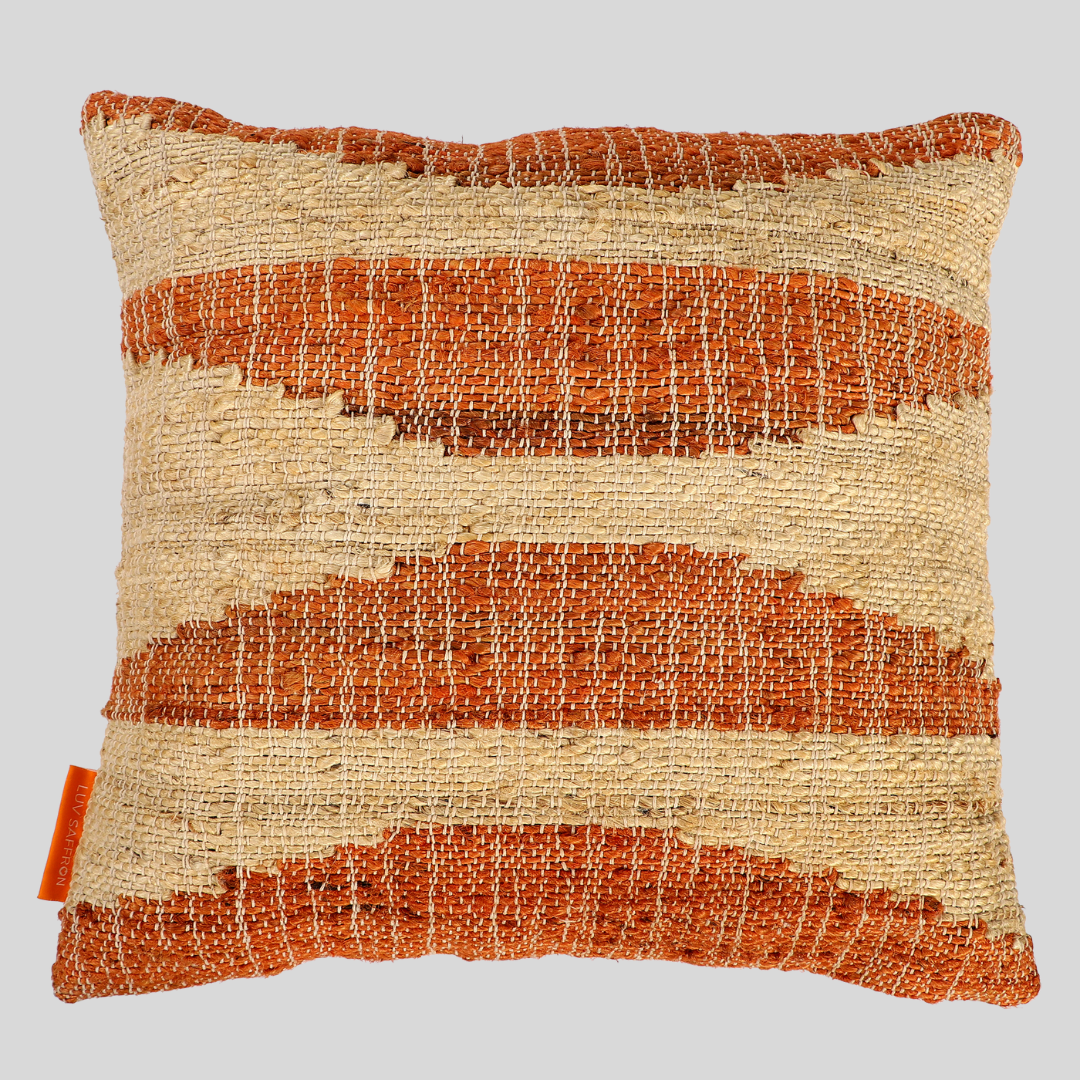 Colorblock Wave Jute Cushion Covers, 45 x 45 cm