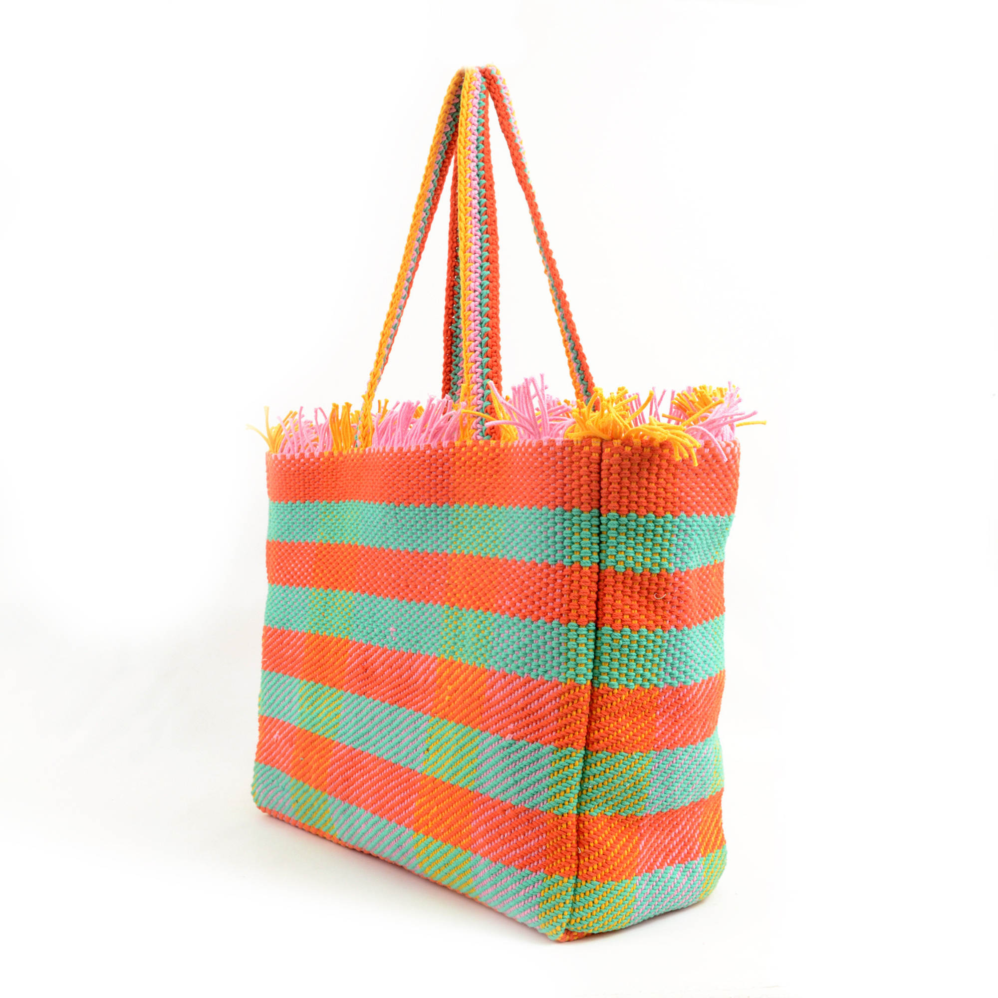 Kat + Em Pants & Striped Pink Oversized Tote Bag