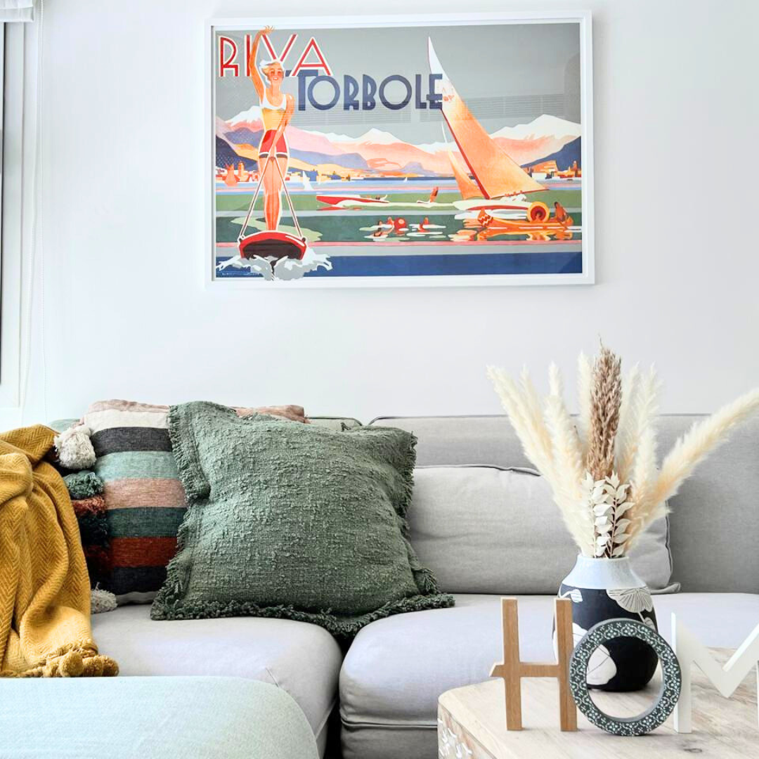 Amal Boucle Cotton Cushion Cover Olive, 50 x 50 cm