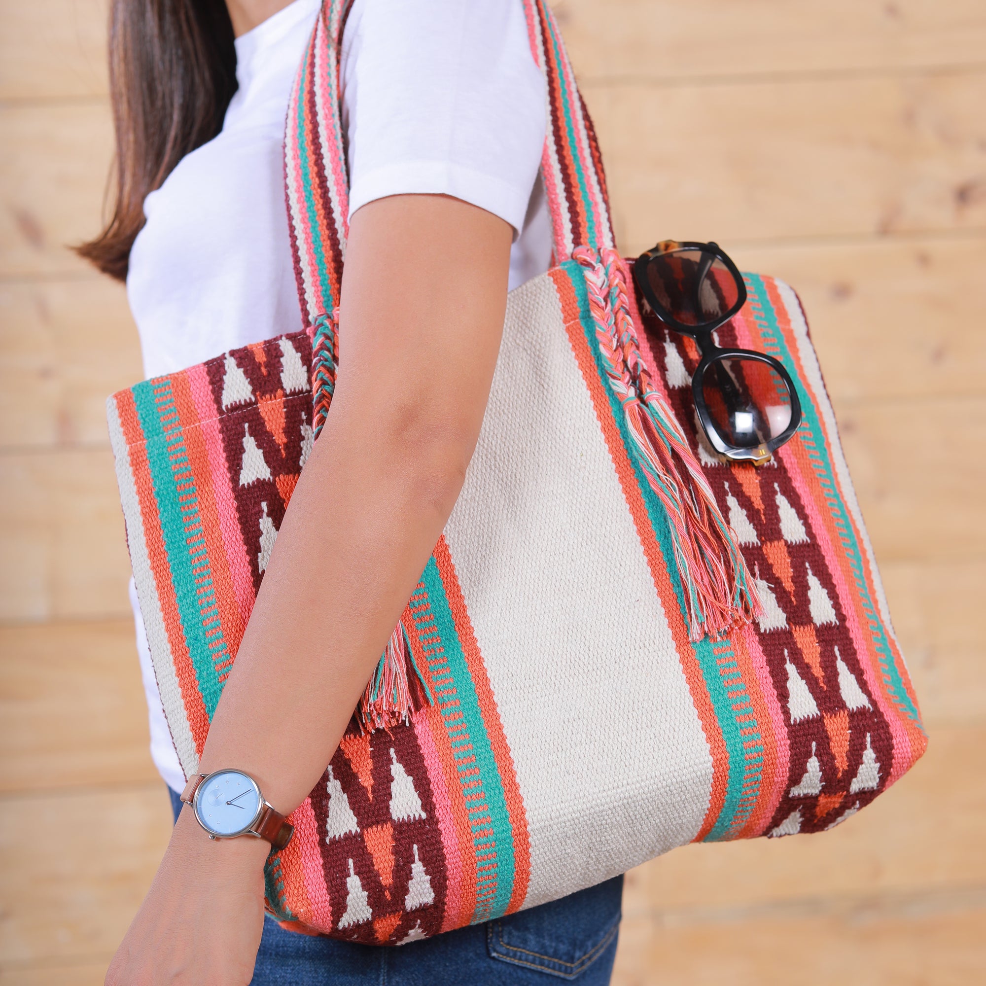 Palm Paradise Carryall Tote - Handmade Women Tote Bag