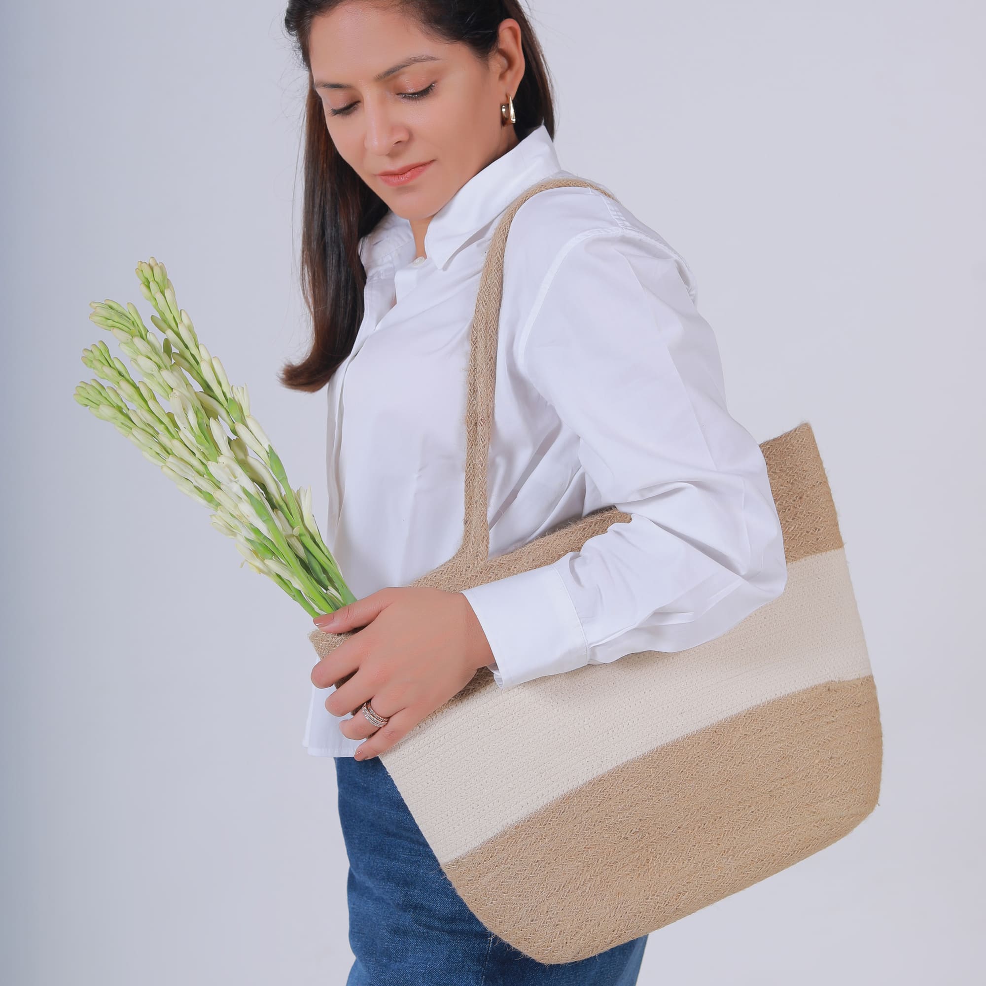 Noori Jute & Cotton Beach Tote
