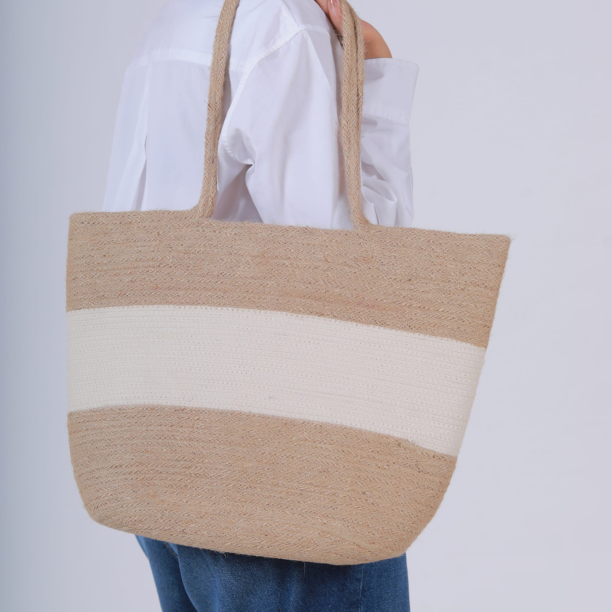 Noori Jute & Cotton Beach Tote