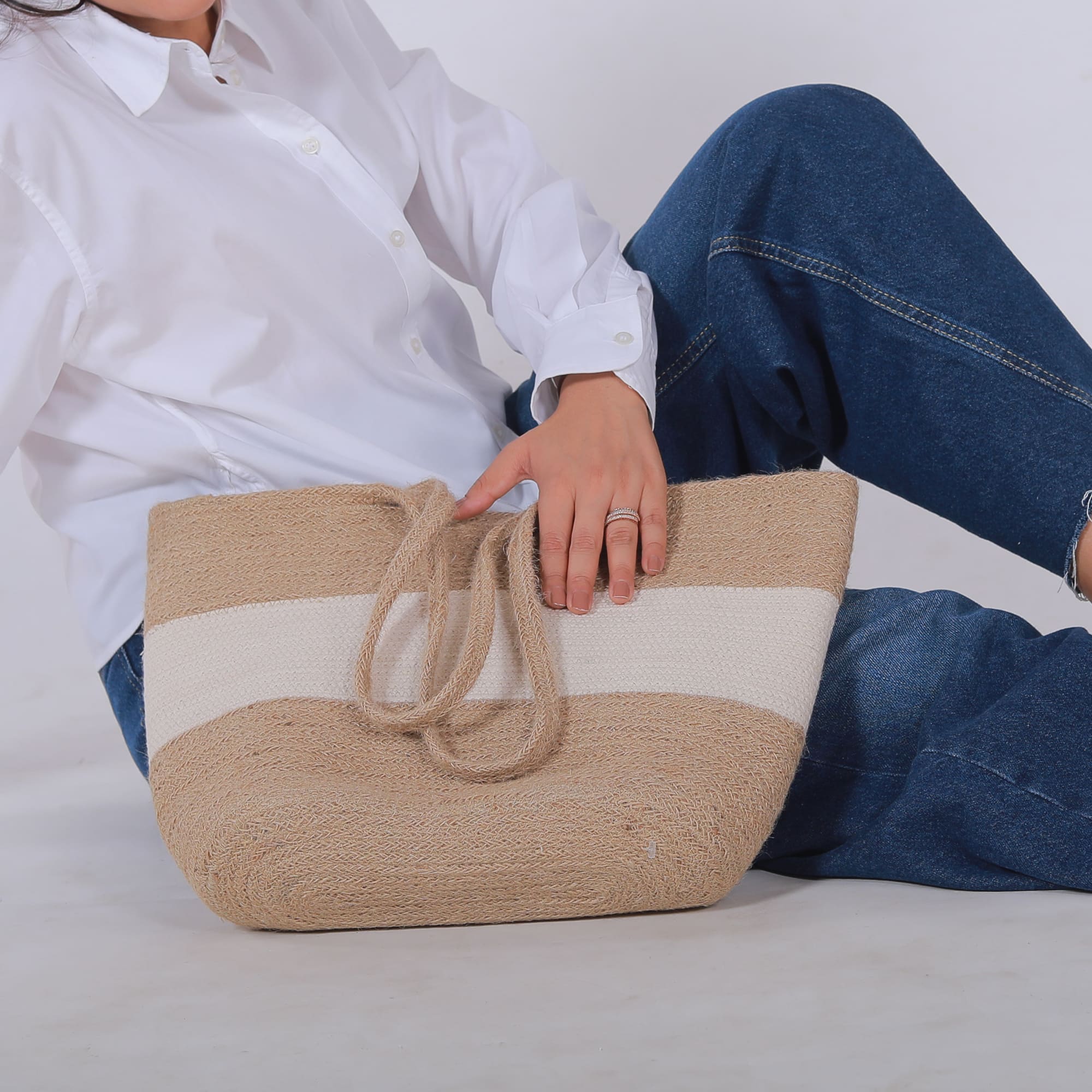 Noori Jute & Cotton Beach Tote