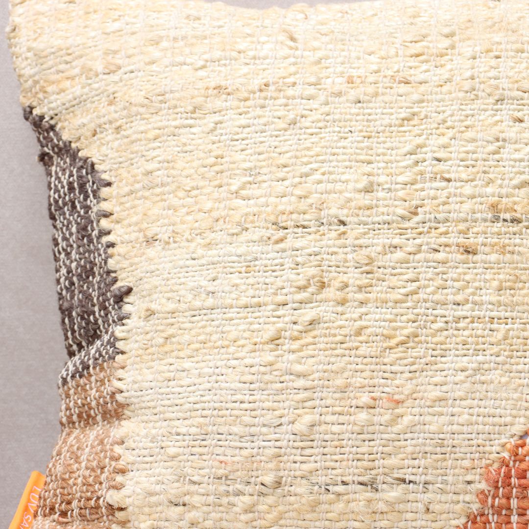 Colorblock Abstract Jute Cushion Covers, 40 x 40 cm