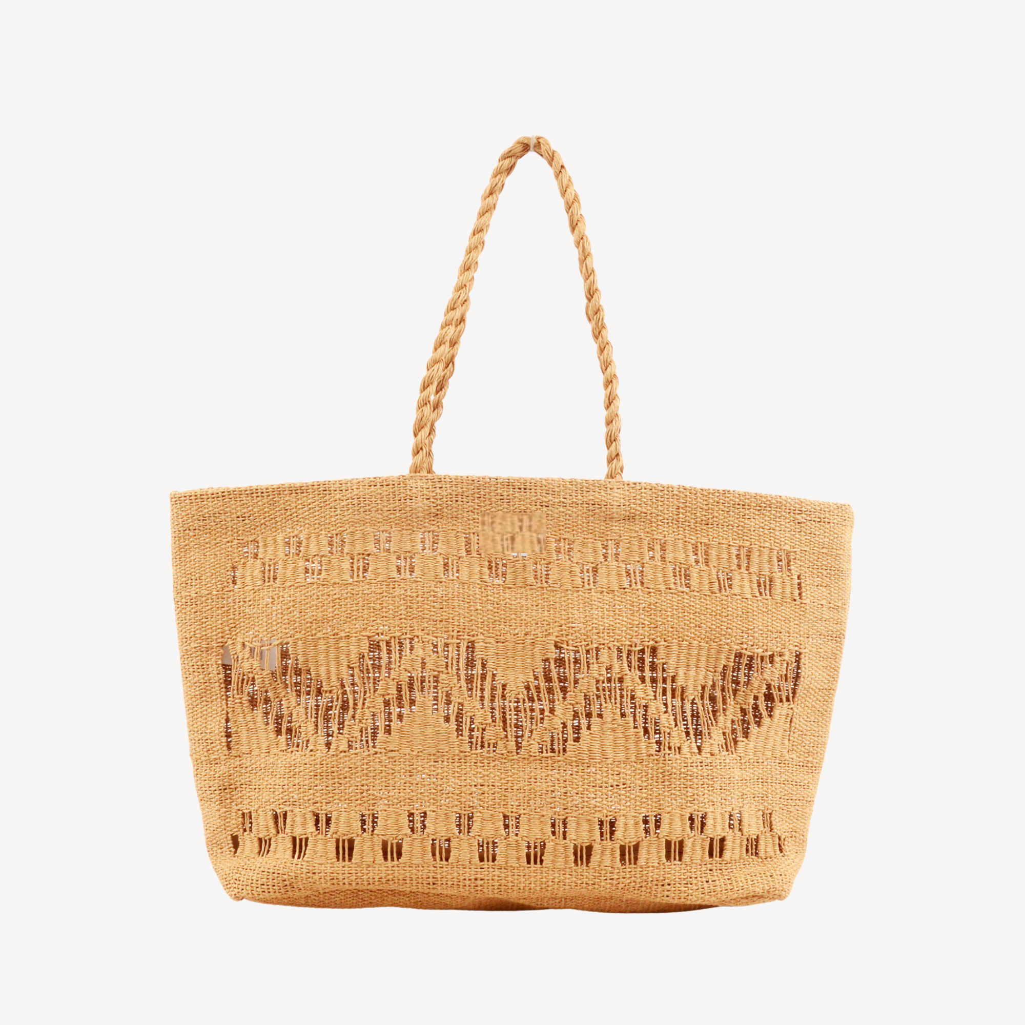 Raffia Netted Shopper's Tote - Oversized Tote Bag