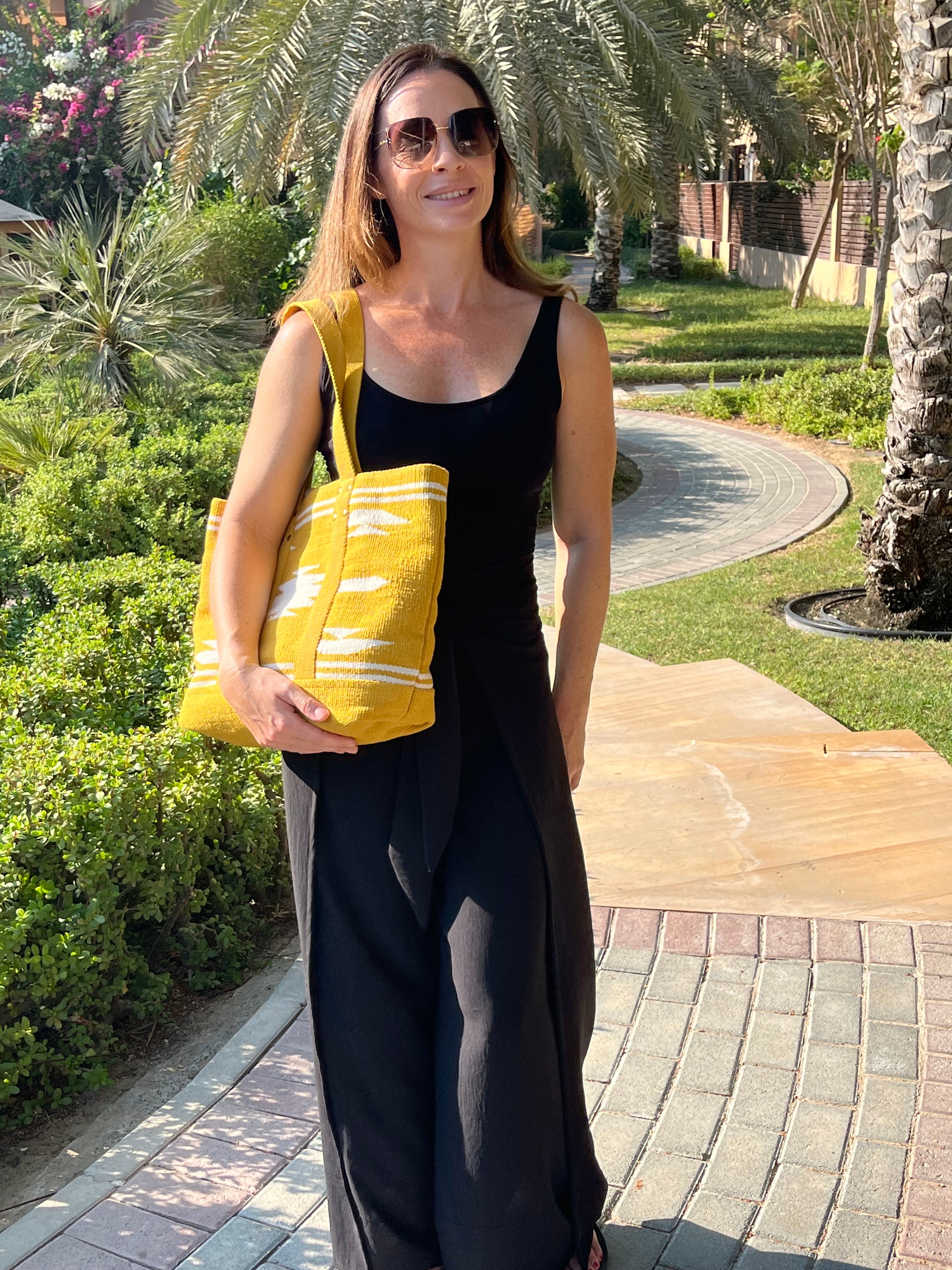 Kat + Em Pants & Tote fully Yours Sunshine Ikat Bohemian Bag