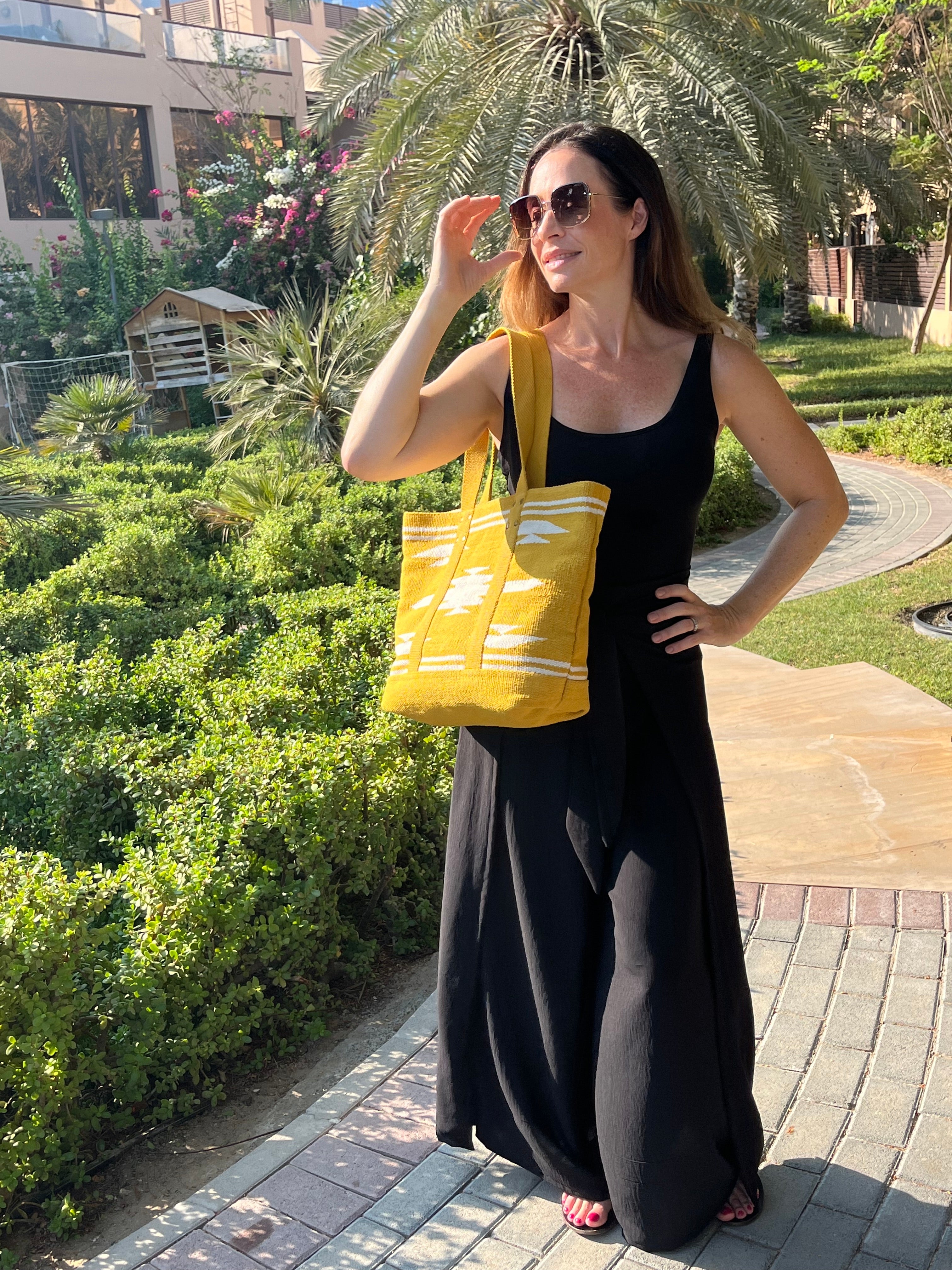 Kat + Em Pants & Tote fully Yours Sunshine Ikat Bohemian Bag