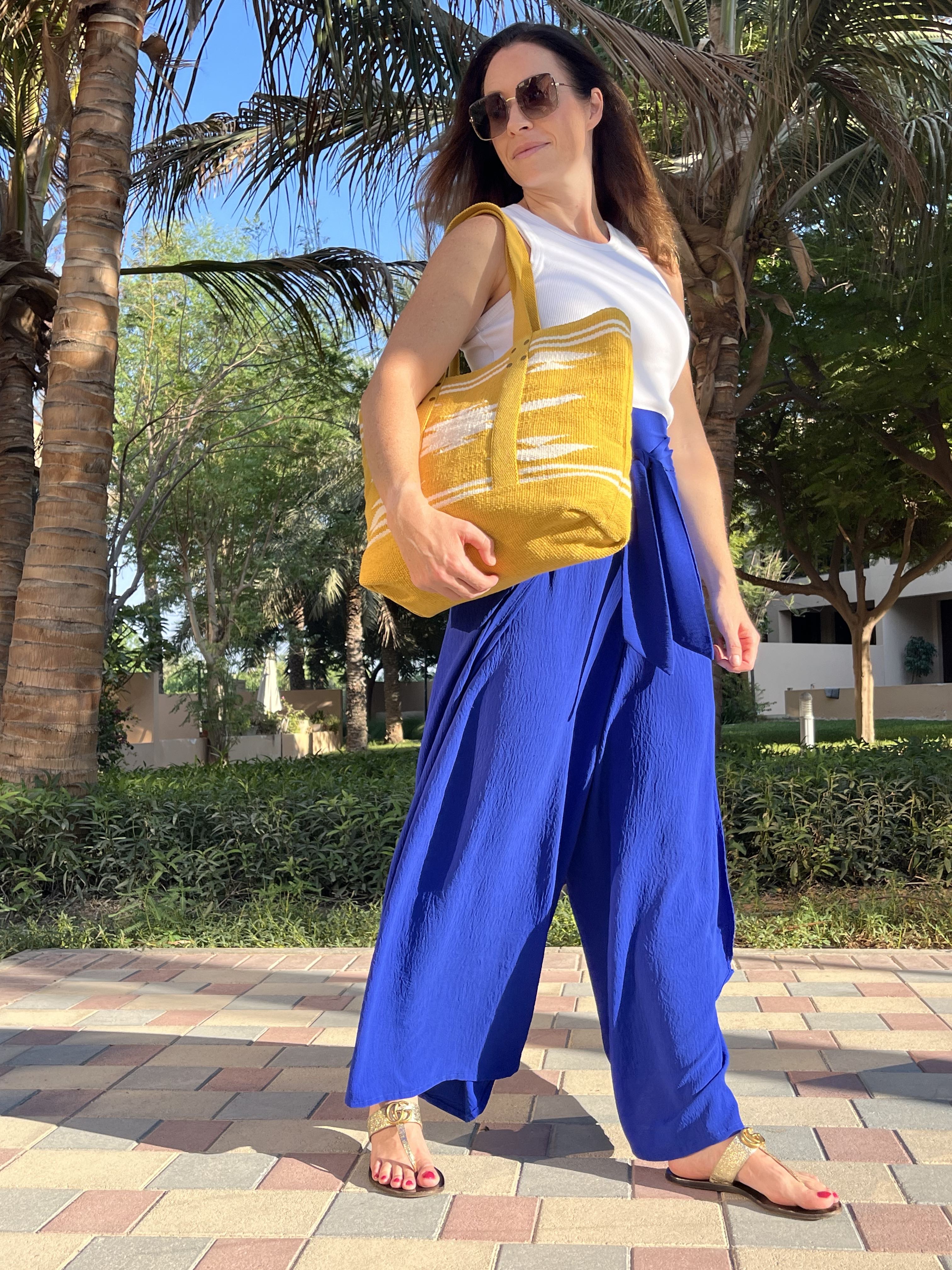 Kat + Em Pants & Tote fully Yours Sunshine Ikat Bohemian Bag