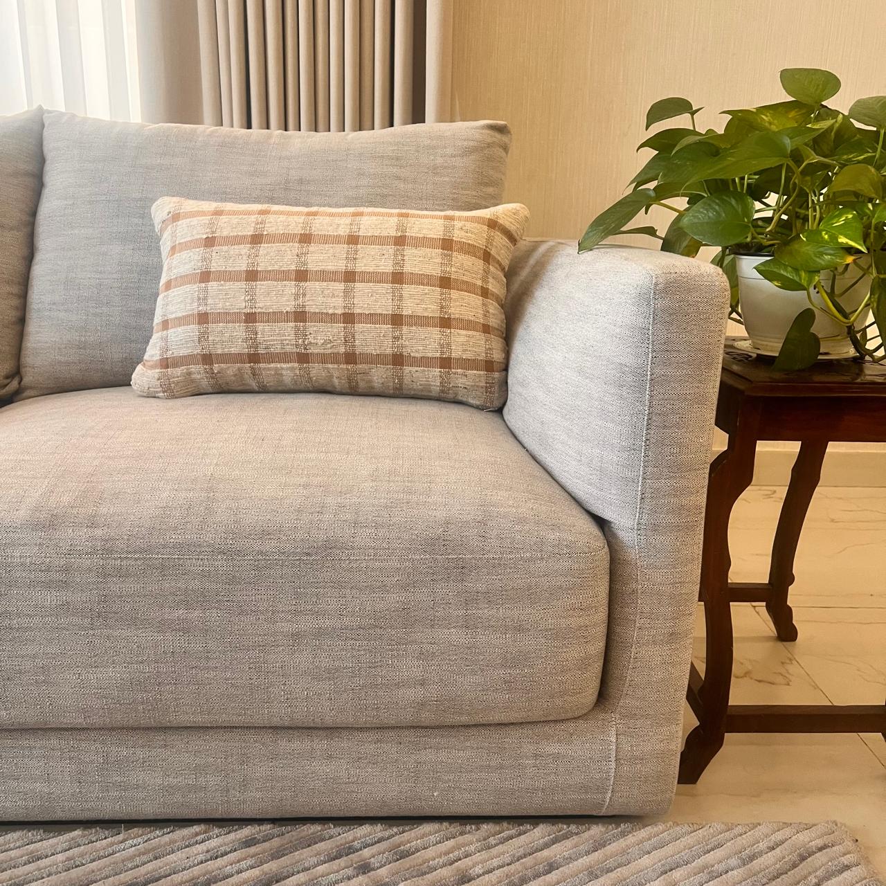 Jasmine Orange Check Cushion, 35 x 55 cm