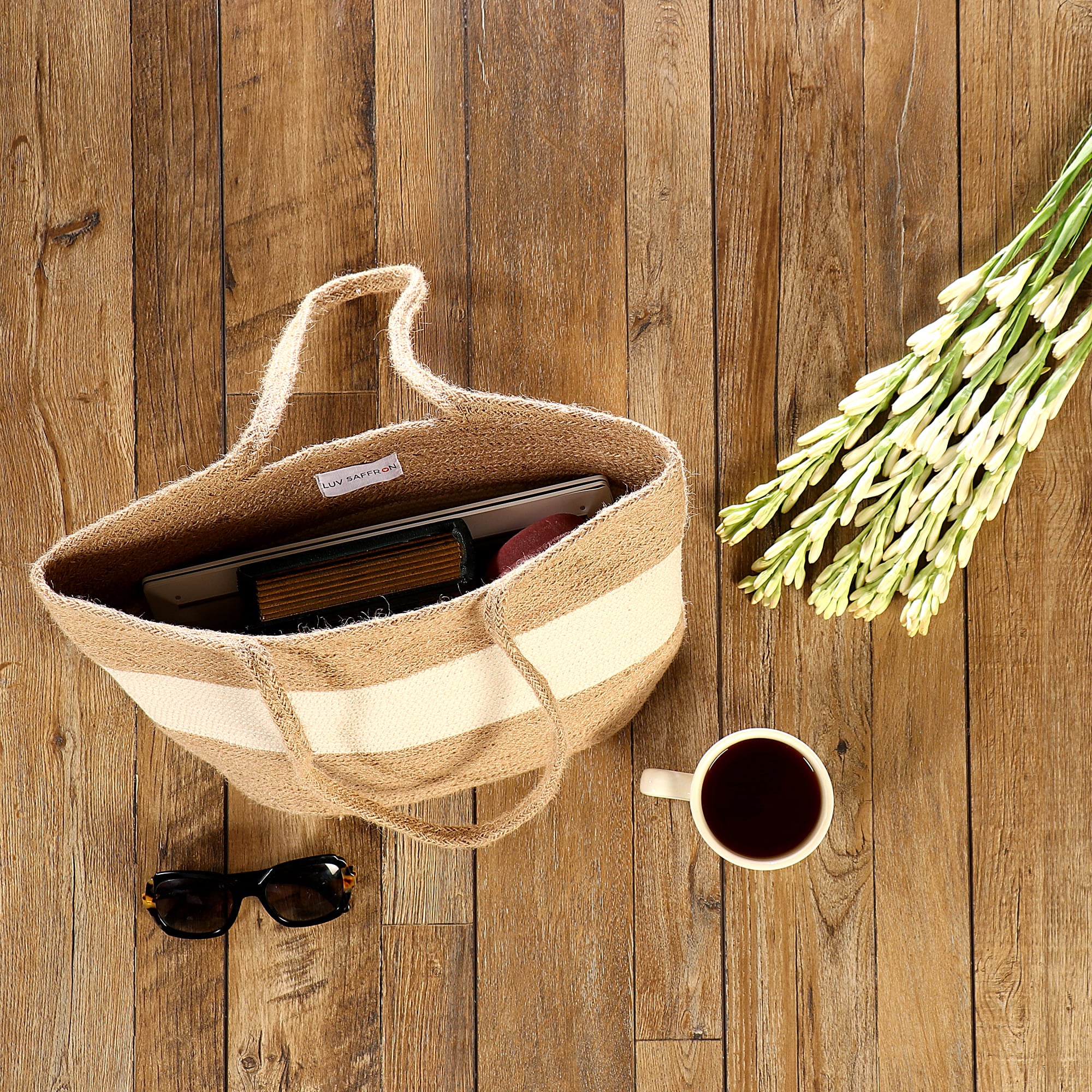 Noori Jute & Cotton Beach Tote