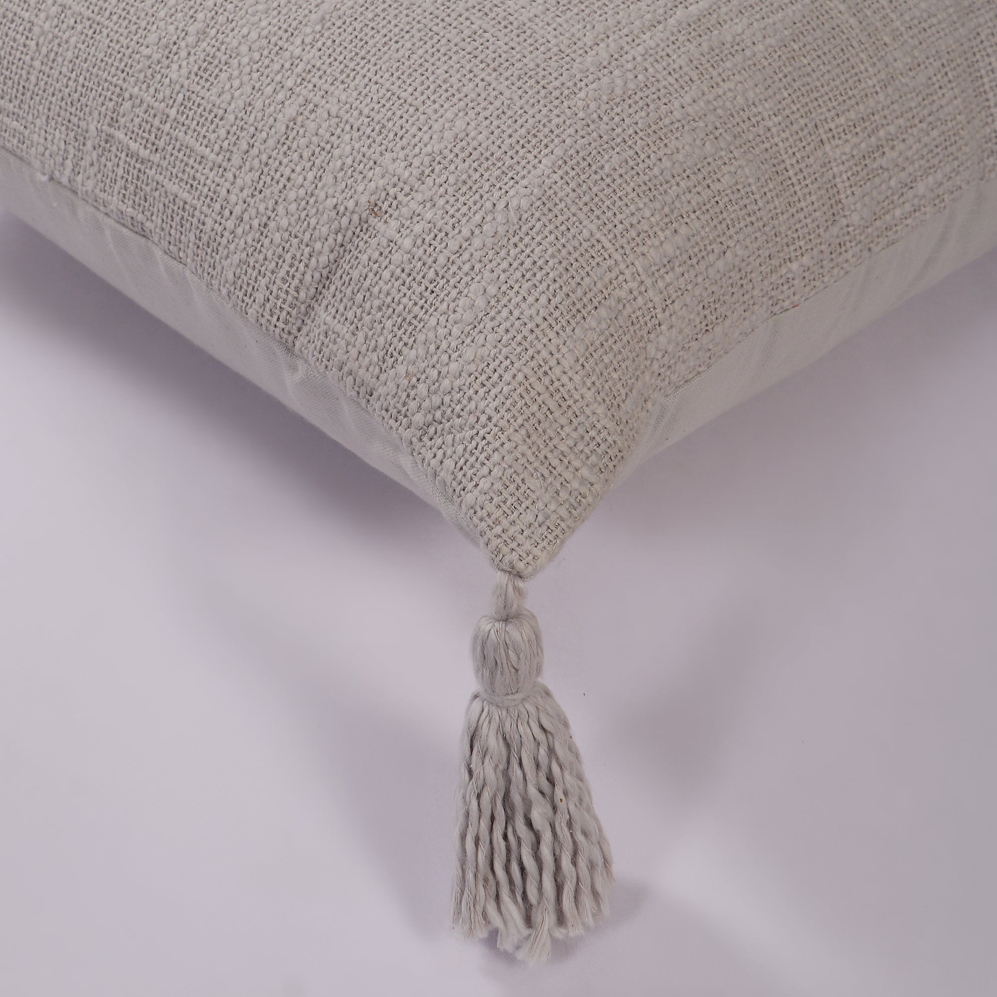 Textured Throw Cotton Cushion Covers Set Silver Grey 45 x 45 cm