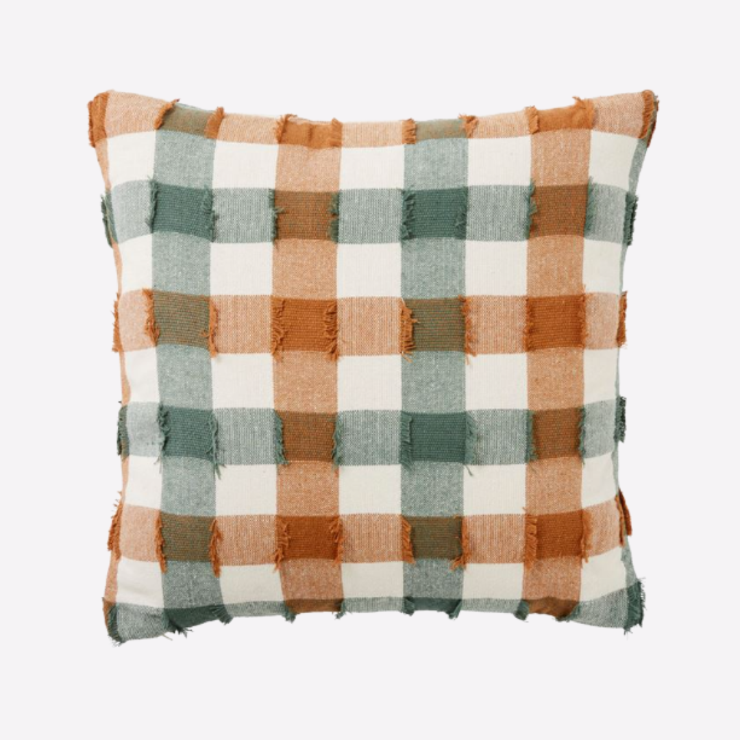 Dessert Check Cotton Cushion Green 50 x 50 cm