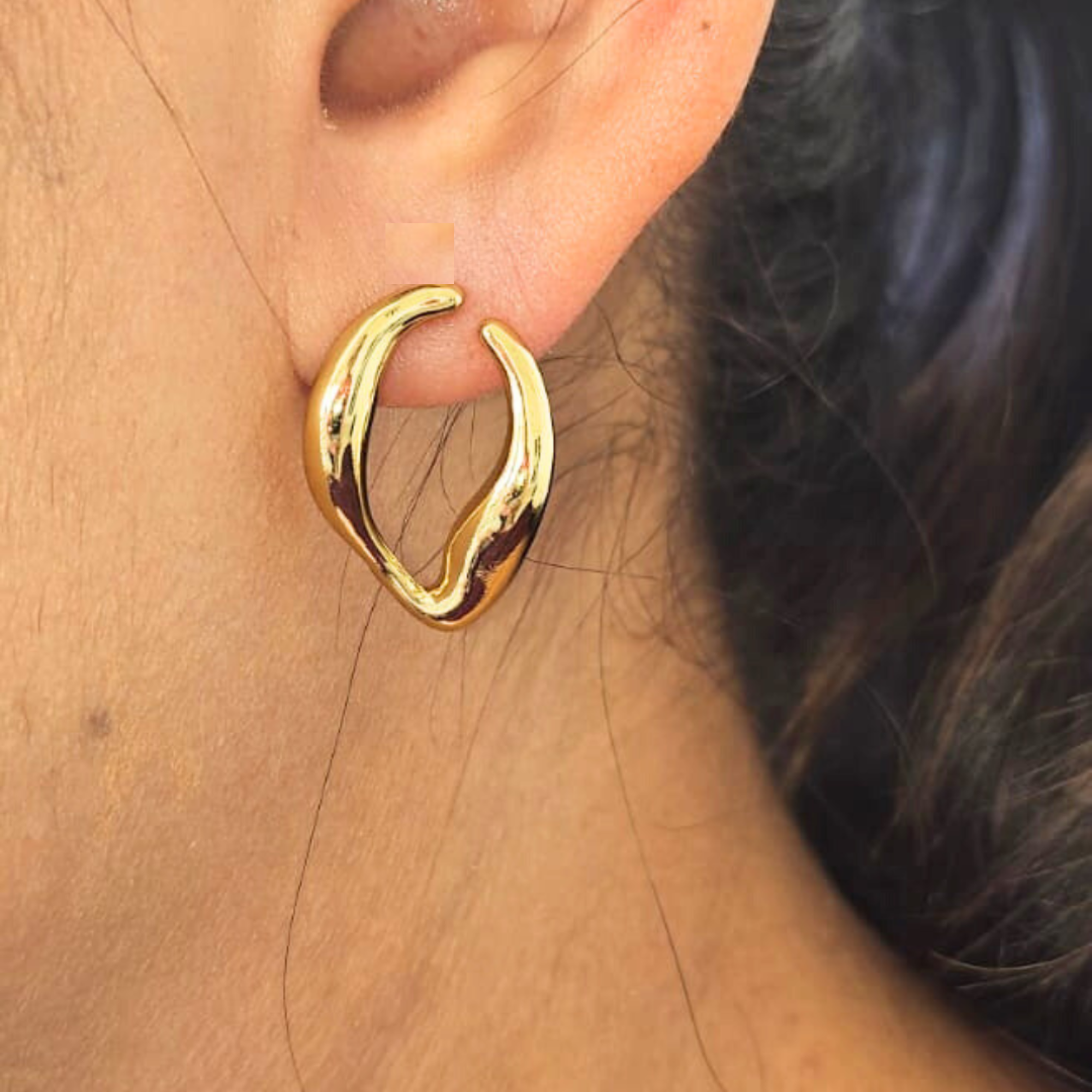 Handmade Wave Stud Earrings