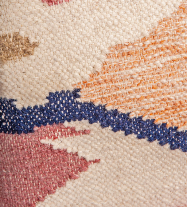 Colorblock Abstract Kilim Wool Cushion Cover 45 x 45 cm