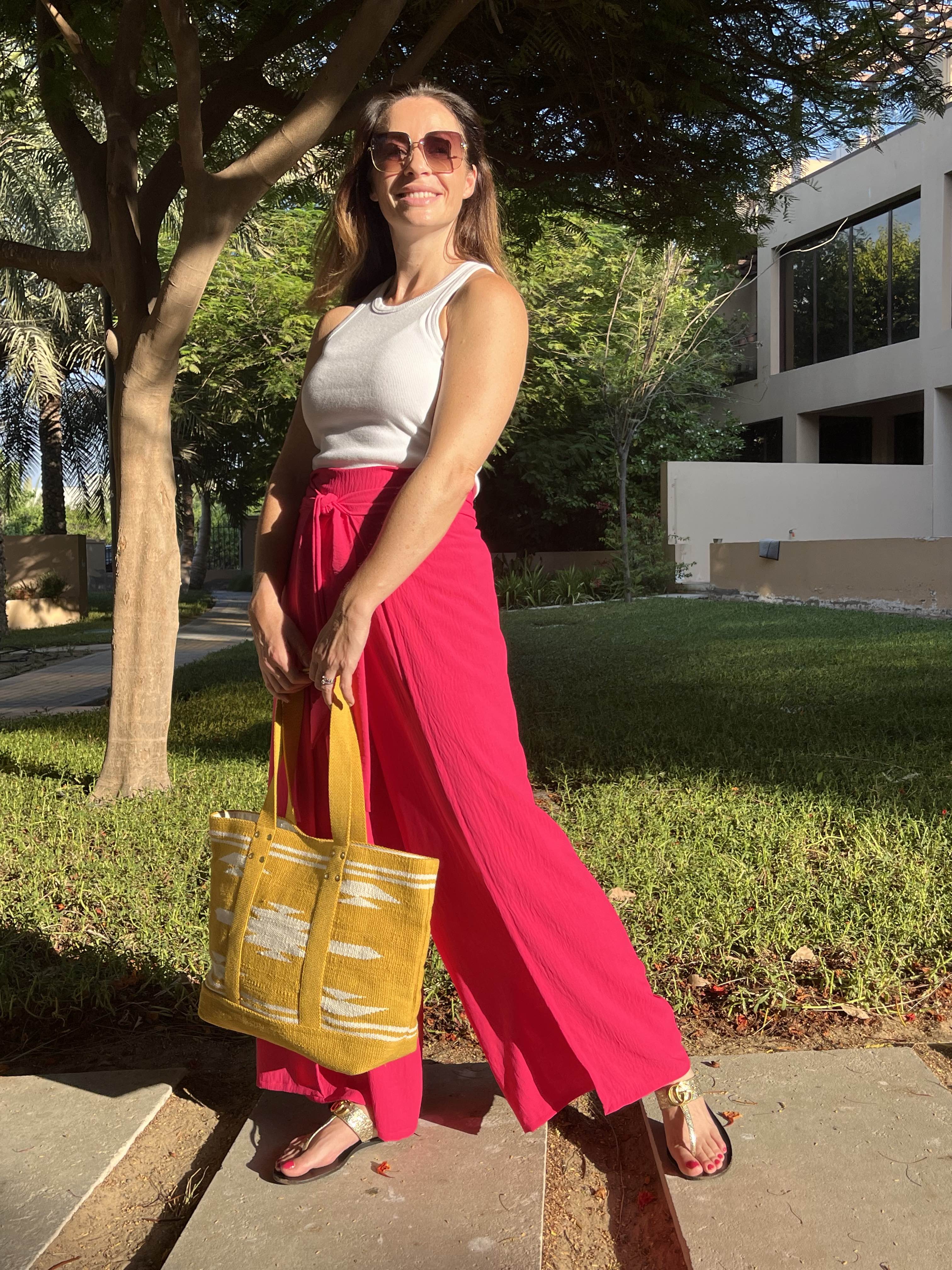 Kat + Em Pants & Tote fully Yours Sunshine Ikat Bohemian Bag