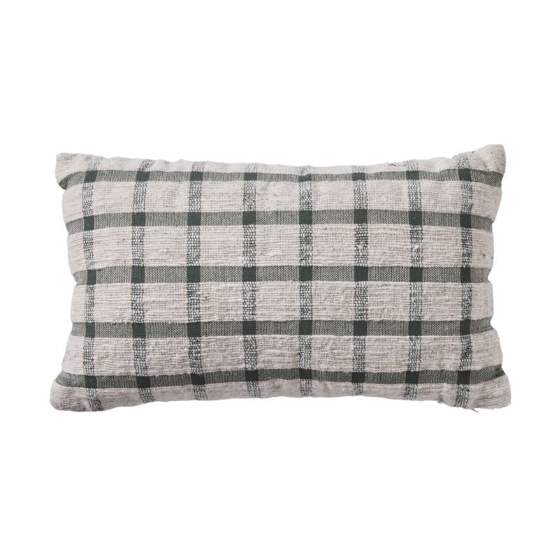 Jasmine Sage Check Cushion, 35 x 55 cm
